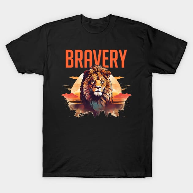 Bravery Lion T-Shirt by imagifa